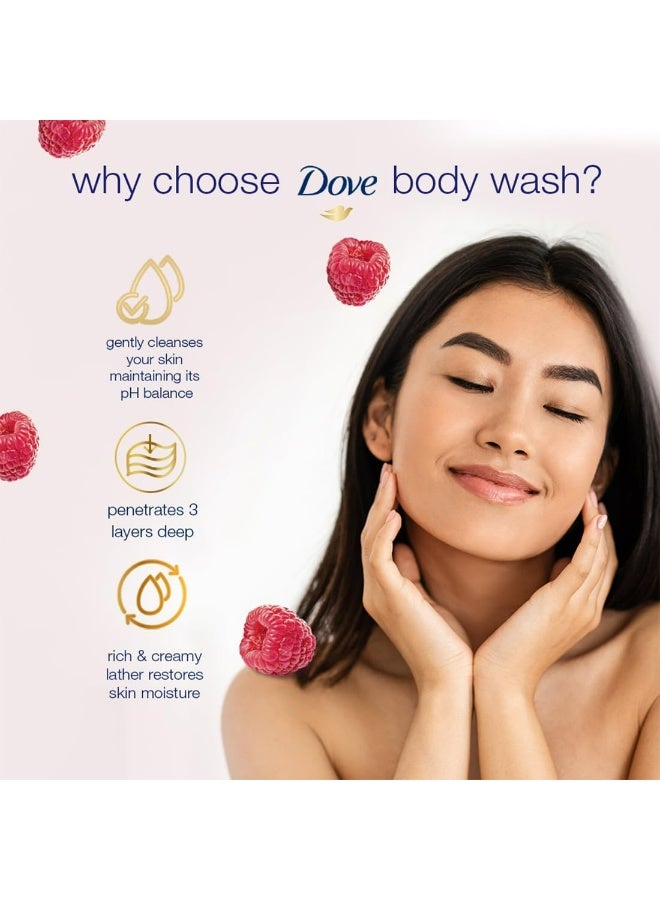 Dove Renewing Body Wash & Shower Gel with Raspberry & Lime for Fresh Skin – 1L Family Size - Image 4